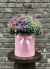 Цветочная композиция из Гипсофила и Розы в шляпной коробке #REPLACE_PRED# Морках