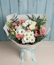 Букет цветов из:  Розы, Лизиантусы и Хризантемы в Морках