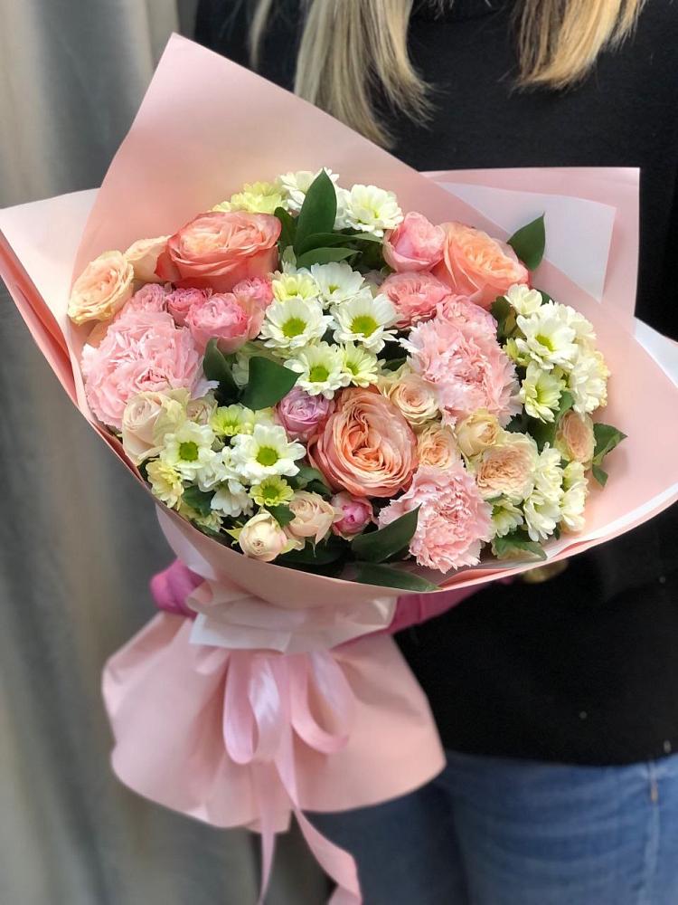 Букет цветов из: Гвоздики, Розы и Хризантемы в Морках