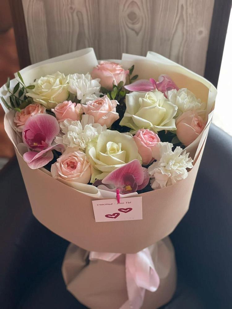 Букет цветов из: Орхидеи, Розы и Гвоздики в Морках