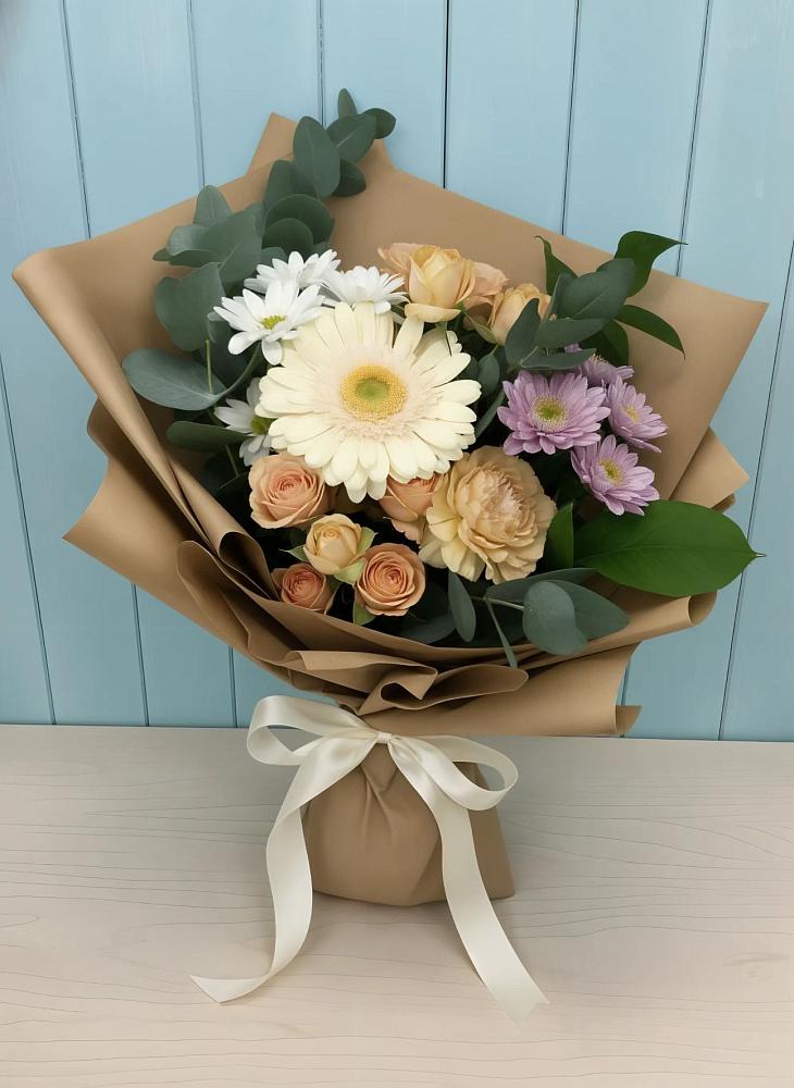 Букет цветов из: Герберы и Хризантемы в Морках