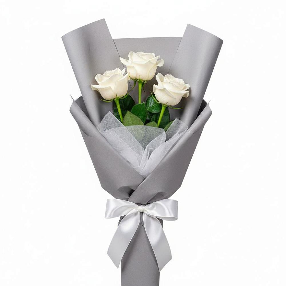 Букет 3 белые розы в Морках