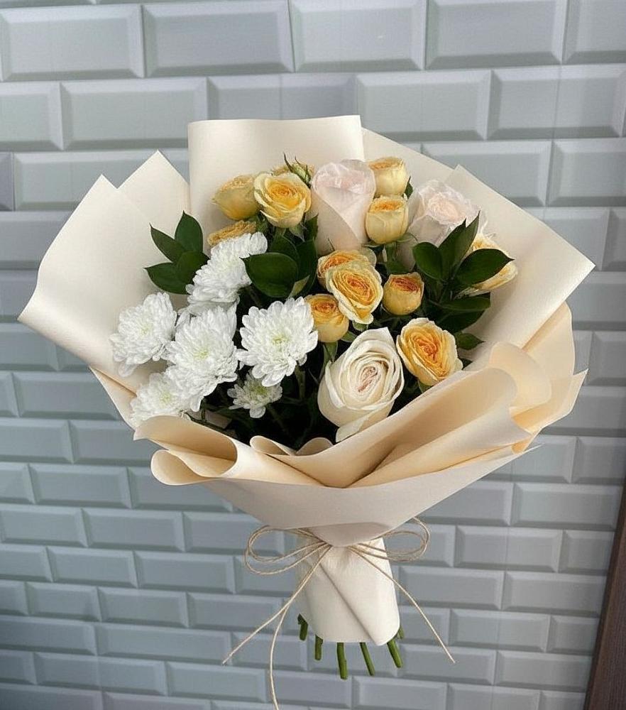 Букет цветов из: Розы и Хризантемы в Морках