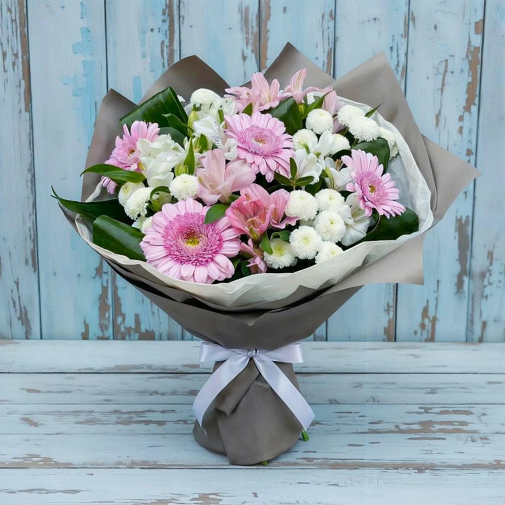 Букет цветов из: Герберы, Альстромерии и Хризантемы в Морках