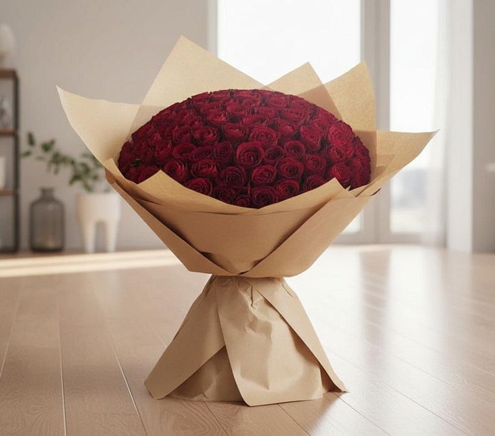 Букет 101 Красная роза в Морках