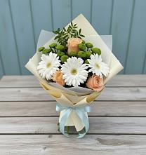 Букет цветов из:  Герберы, Розы и Хризантемы #REPLACE_PRED# Морках
