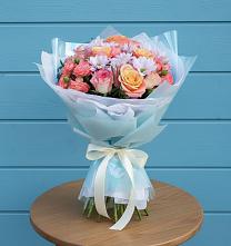 Букет цветов из:  Хризантемы и Розы в Морках