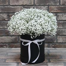 Цветочная композиция из Гипсофила в шляпной коробке в Морках