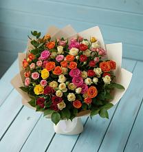 Букет Микс из разноцветных кустовых роз #REPLACE_PRED# Морках