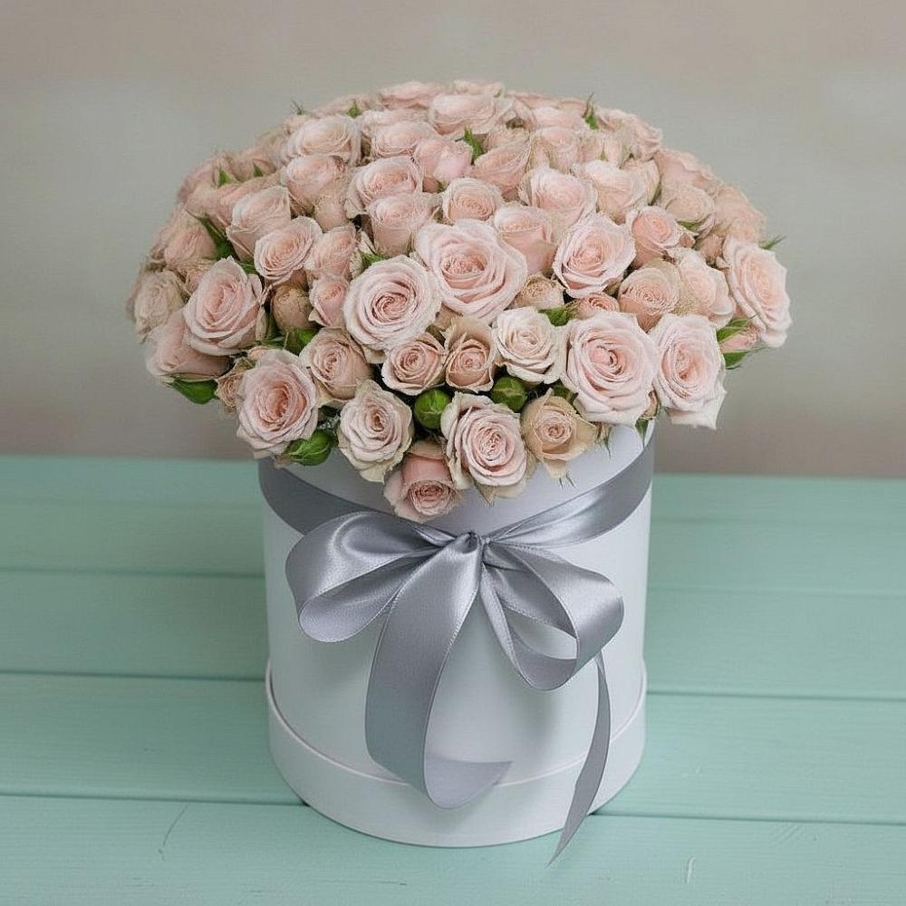 Цветочная композиция из Розы в шляпной коробке в Морках